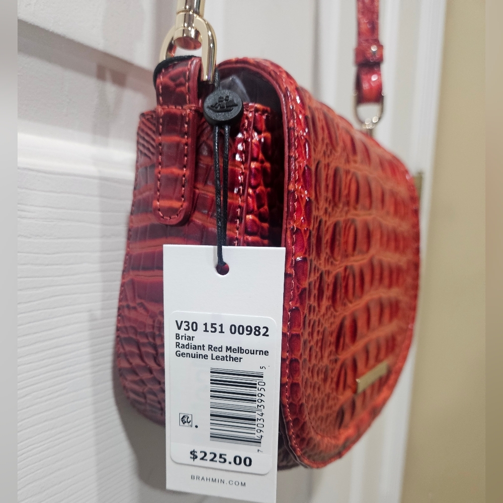 Brahmin Briar Radiant Red Melbourne Crossbody Bag - NWT - Picture 5 of 11